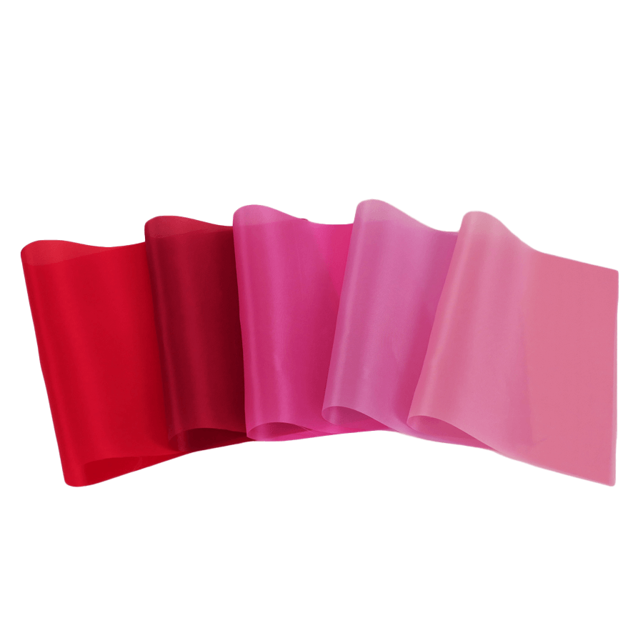 キュプラレーヨン羽二重《赤・ピンク系》5色セット A4サイズ(約21×30cm) つまみ細工用