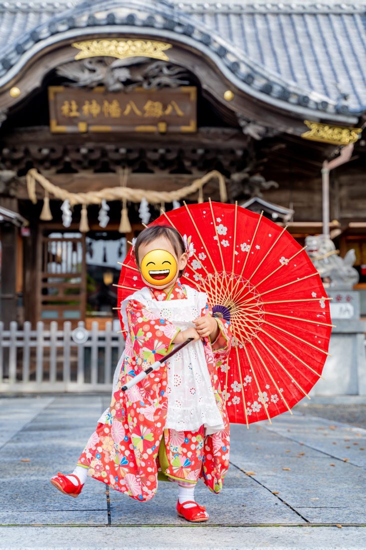 娘の七五三の着物と髪飾り♪ - 和布・和生地・ちりめん生地・和風布