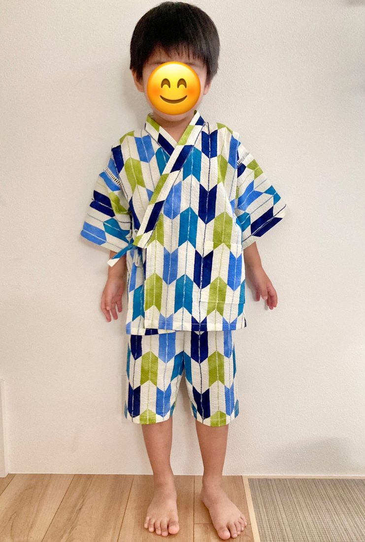 リップル生地で甚平を作りました♪ - 和布・和生地・ちりめん生地・和風布通販【布がたり】