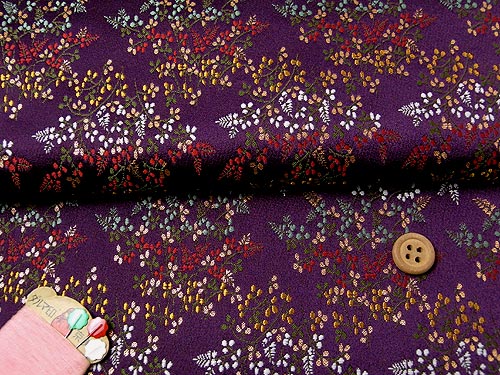 金襴生地(金らん) 夜桜流水(黒)