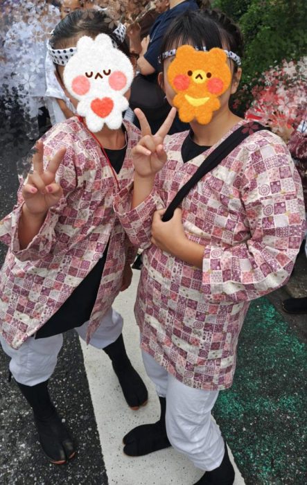 女の子のお祭り着手作りで